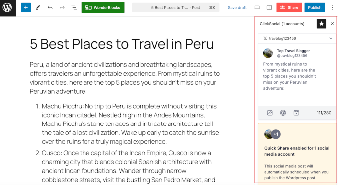 ClickSocial quick share editor ClickSocial quick share editor