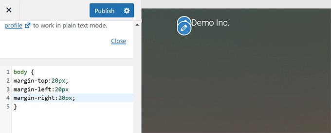 Adding custom CSS in theme customizer Adding custom CSS in theme customizer