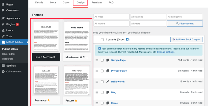Choosing a Theme in MPL-Publisher Choosing a Theme in MPL-Publisher