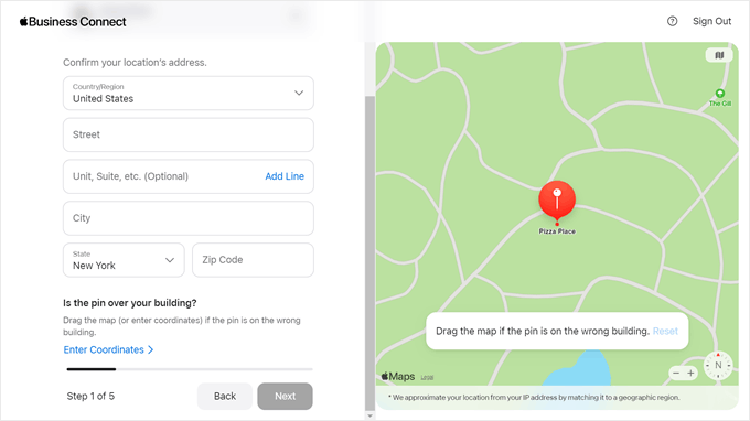 Inserting your business location in Apple Business Connect Inserting your business location in Apple Business Connect
