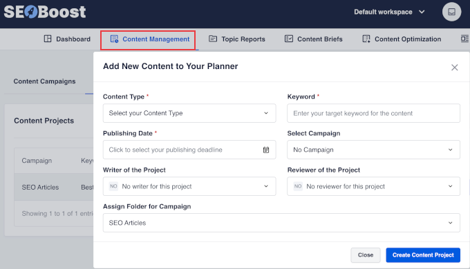 Making a project in SEOBoost Making a project in SEOBoost