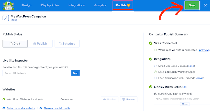 Publishing an opt-in form Publishing an opt-in form