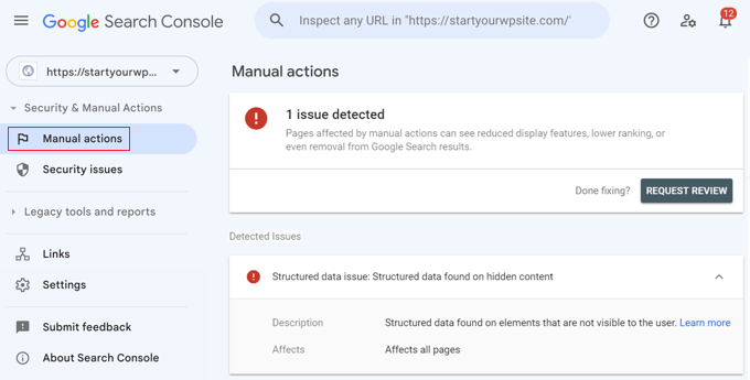 Google Search Console Manual Actions Google Search Console Manual Actions
