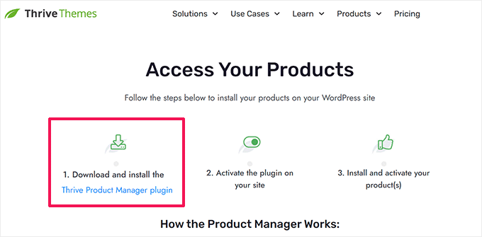 Download and install Thrive Product Manager Download and install Thrive Product Manager