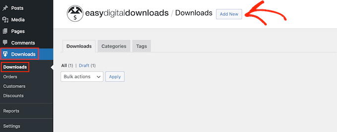 Adding a new digital download product Adding a new digital download product