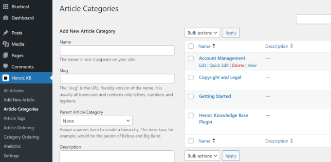 Add new article categories Add new article categories
