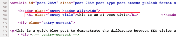 Viewing HTML H1 Tags for the Post Title Viewing HTML H1 Tags for the Post Title