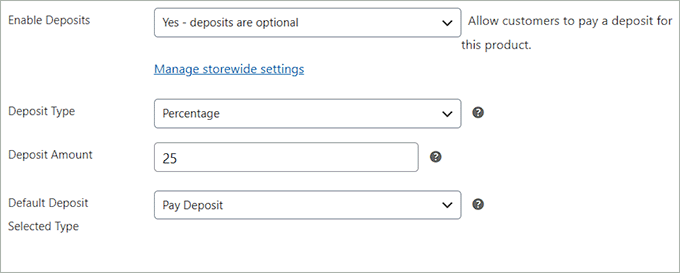 Select deposit type and amount Select deposit type and amount