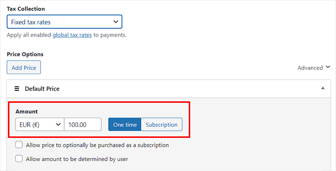 Add payment amount in the form Add payment amount in the form