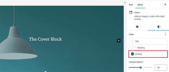 Cover block smart color overlay Cover block smart color overlay
