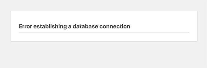 Database connection error in WordPress Database connection error in WordPress