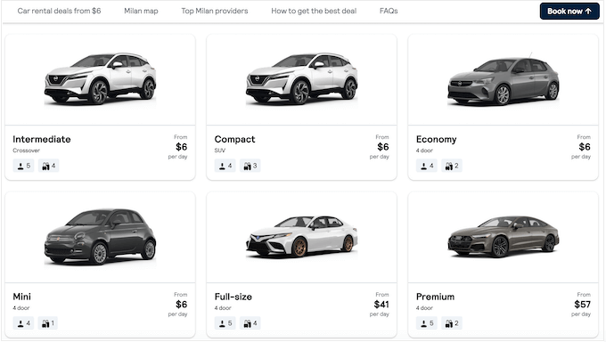 An example of a successful vehicle rental website An example of a successful vehicle rental website