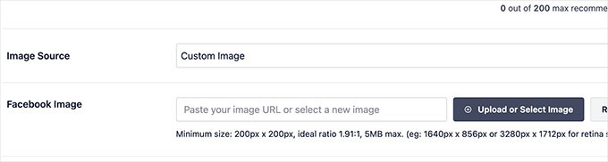 Set custom image for Facebook Set custom image for Facebook
