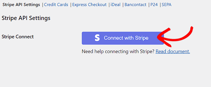click-connect-stripe Click the Connect With Stripe button