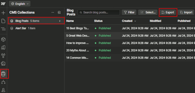 Webflow export blog posts Webflow export blog posts