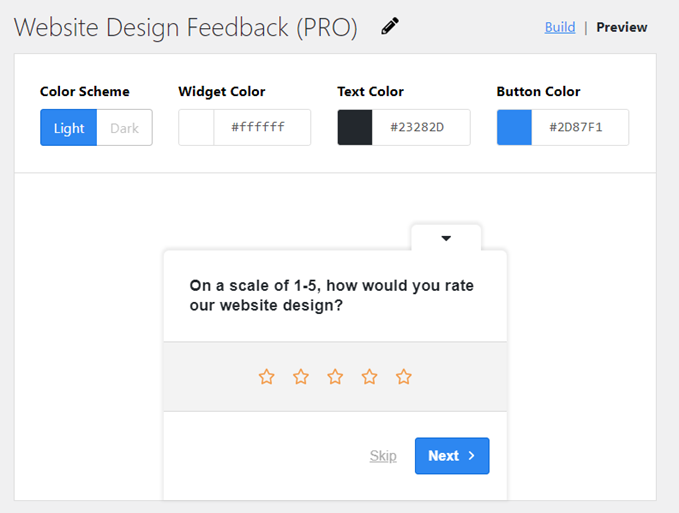 star rating feedback star rating feedback