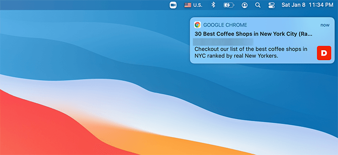 Push notification preview on desktop Push notification preview on desktop