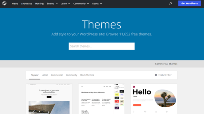 The WordPress.org theme directory The WordPress.org theme directory