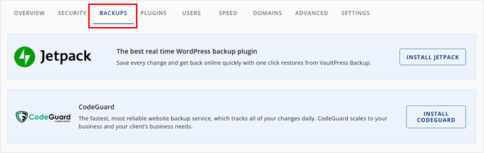 Bluehost's backup partners Bluehost's backup partners