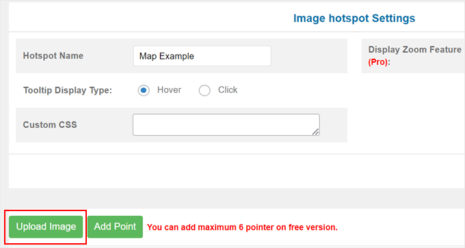 Uploading a new image to the Image Hotspot plugin Uploading a new image to the Image Hotspot plugin