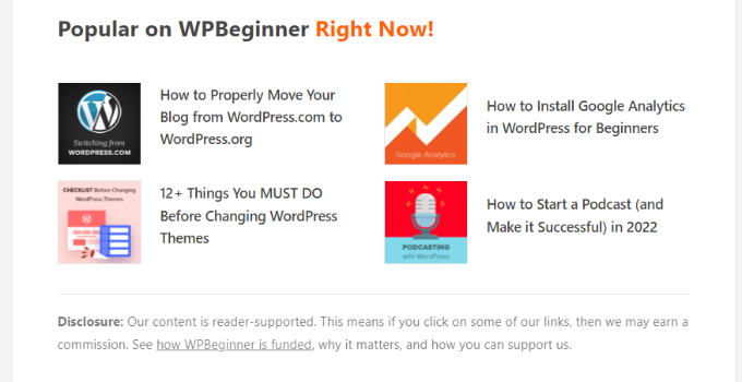 Popular posts preview on WPBeginner Popular posts preview on WPBeginner