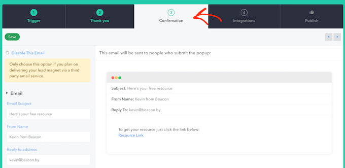 Sending a confirmation email to your subscribers Sending a confirmation email to your subscribers
