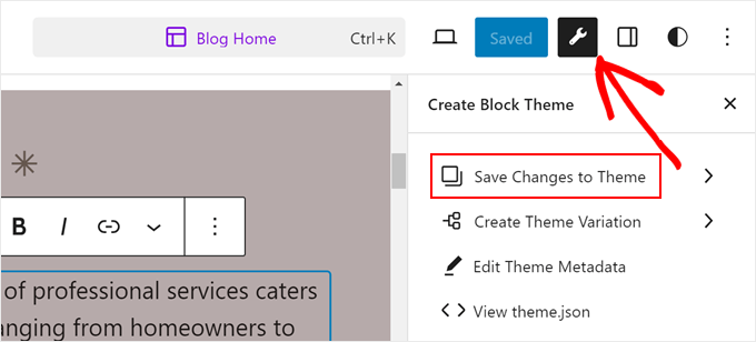 Saving theme changes to the theme.json file with Create Block Theme Saving theme changes to the theme.json file with Create Block Theme