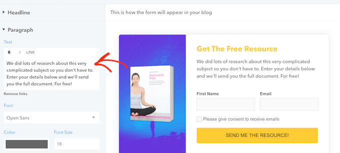 Adding text to an online form Adding text to an online form
