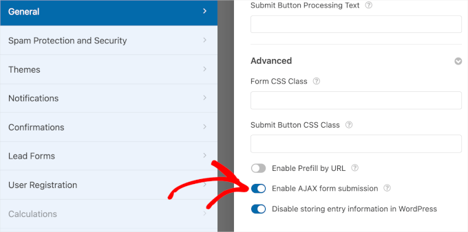 Enabling AJAX in WPForms Enabling AJAX in WPForms