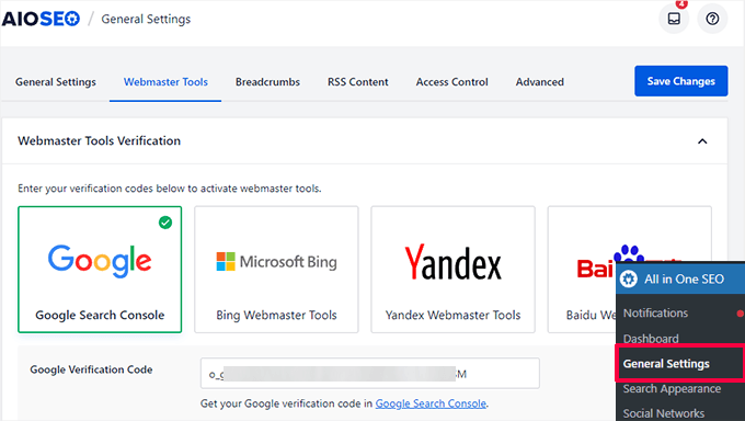All in One SEO - Google Search Console verification All in One SEO - Google Search Console verification
