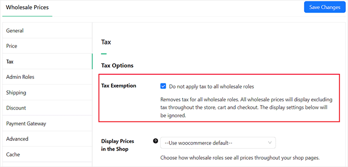 Check the Tax exemption option Check the Tax exemption option