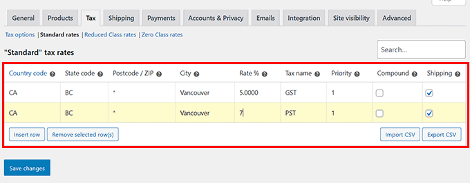 Add multiple tax rates in WooCommerce Add multiple tax rates in WooCommerce
