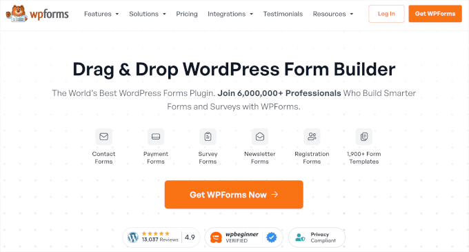 WPForms homepage WPForms homepage