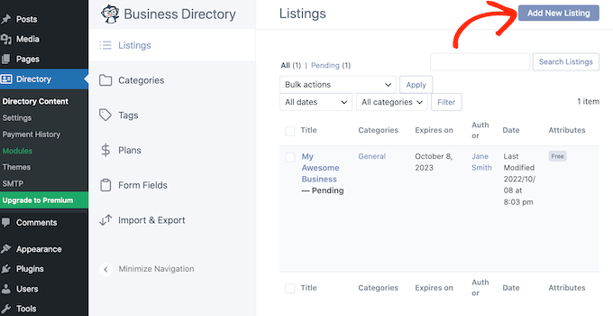 Adding listings to a business directory manually Adding listings to a business directory manually