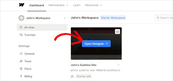 Launch Webflow designer Launch Webflow designer