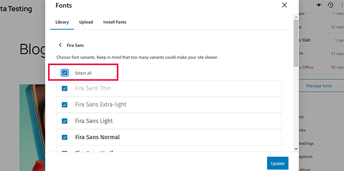 Deactivate fonts Deactivate fonts