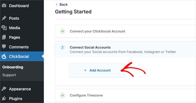 Add social accounts to ClickSocial Add social accounts to ClickSocial