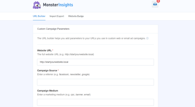 URL builder in MonsterInsights Build a URL