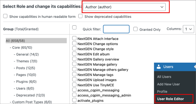 select user role editor select user role editor