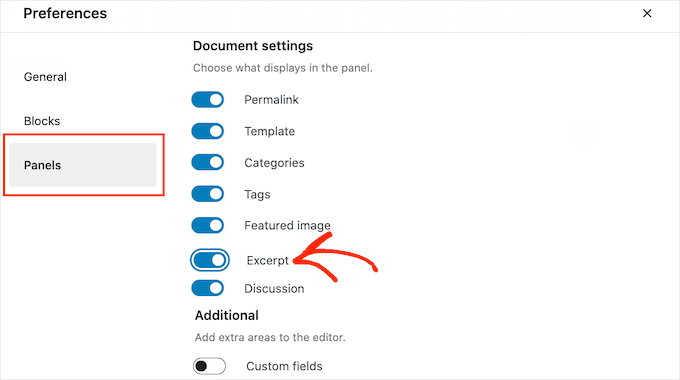 Activating the WordPress excerpts feature Activating the WordPress excerpts feature
