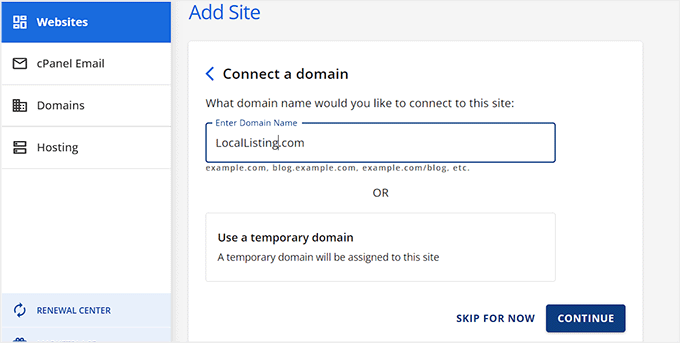 Connect ads site to a domain name Connect ads site to a domain name