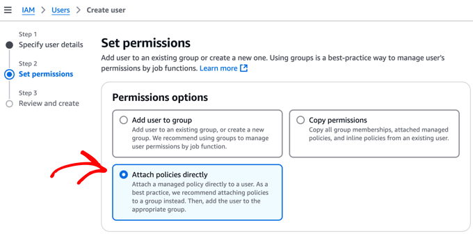 Attach AWS Policies Directly Attach AWS Policies Directly