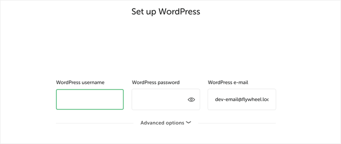 WordPress set up WordPress set up