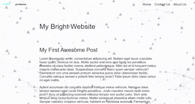 Example of a particle.js background made with WPCode Example of a particle.js background made with WPCode