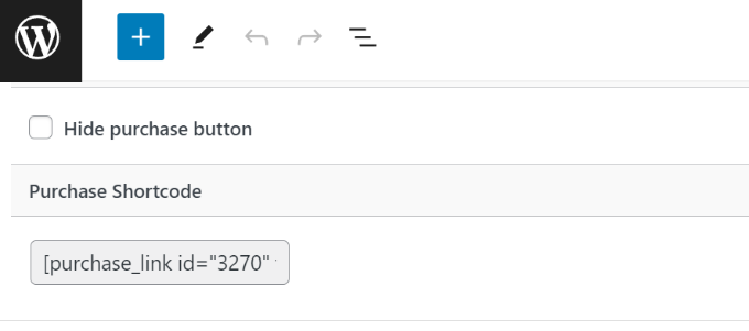 Copy purchase shortcode Copy purchase shortcode