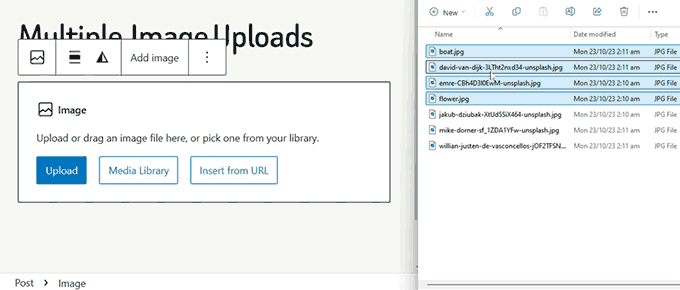 Multiple images uploaded to convert image block into Gallery Multiple images uploaded to convert image block into Gallery