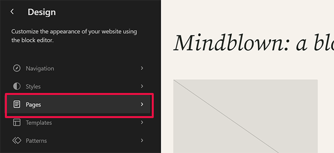 Edit pages in site editor Edit pages in site editor