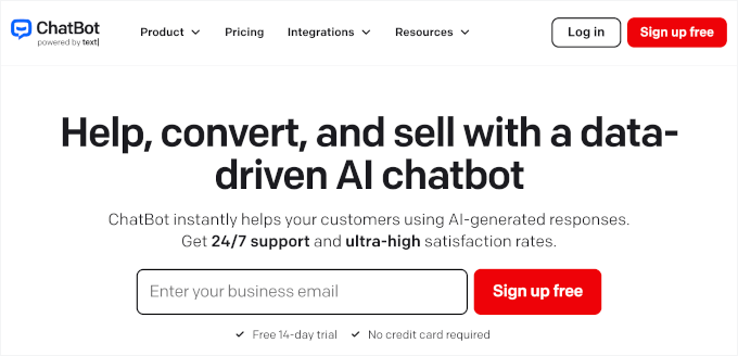 ChatBot's homepage ChatBot's homepage