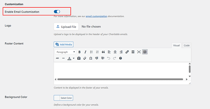 Customize your emails with Charitable Customize your emails with Charitable