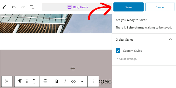 Saving changes in a block theme in FSE Saving changes in a block theme in FSE